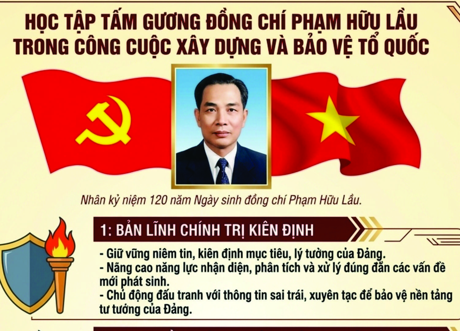 Học tập tấm gương đồng chí Phạm Hữu Lầu trong công cuộc xây dựng và bảo vệ Tổ quốc