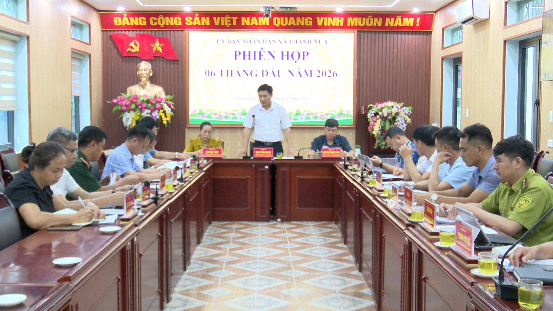 Ủy ban nhân dân xã Thanh Nưa họp phiên họp thường kỳ tháng 6 năm 2026