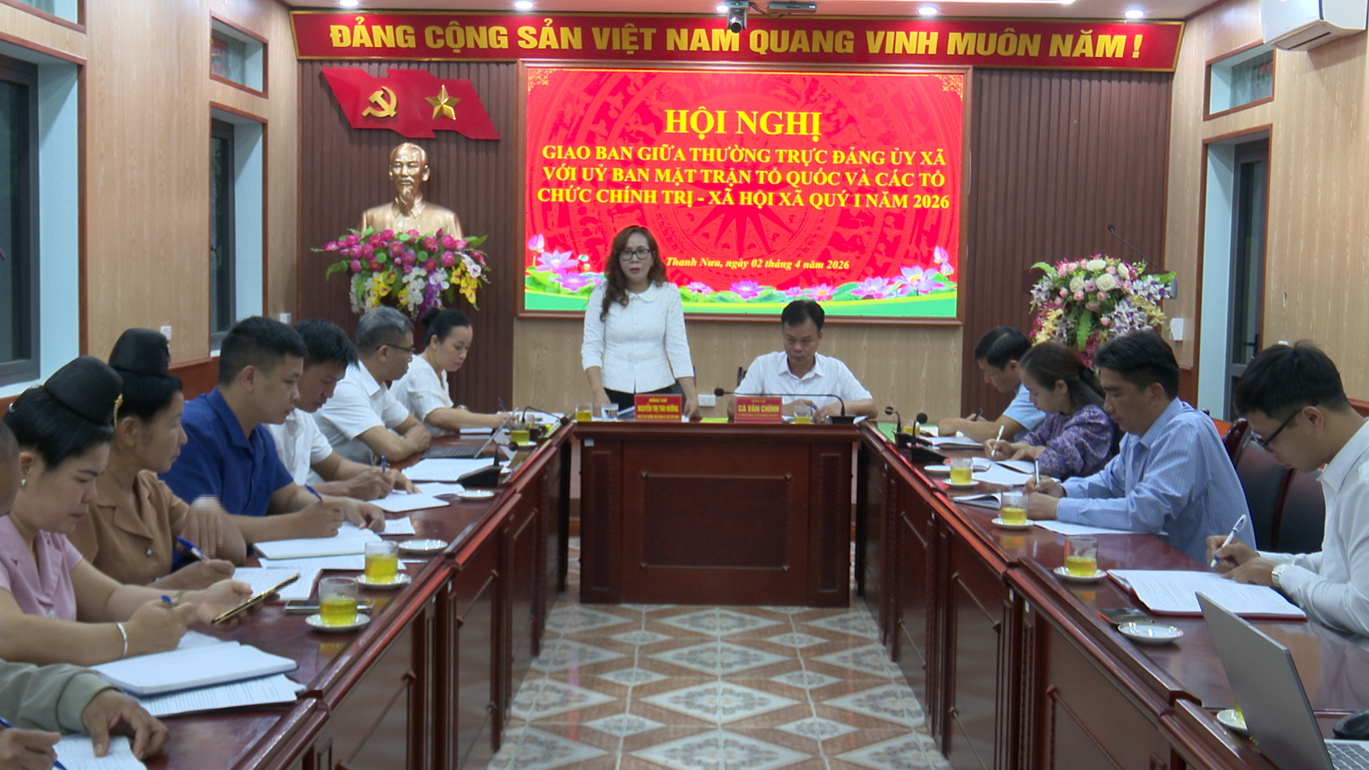 Đảng uỷ xã Thanh Nưa giao ban với thường trực uỷ ban MTTQ Việt Nam xã
