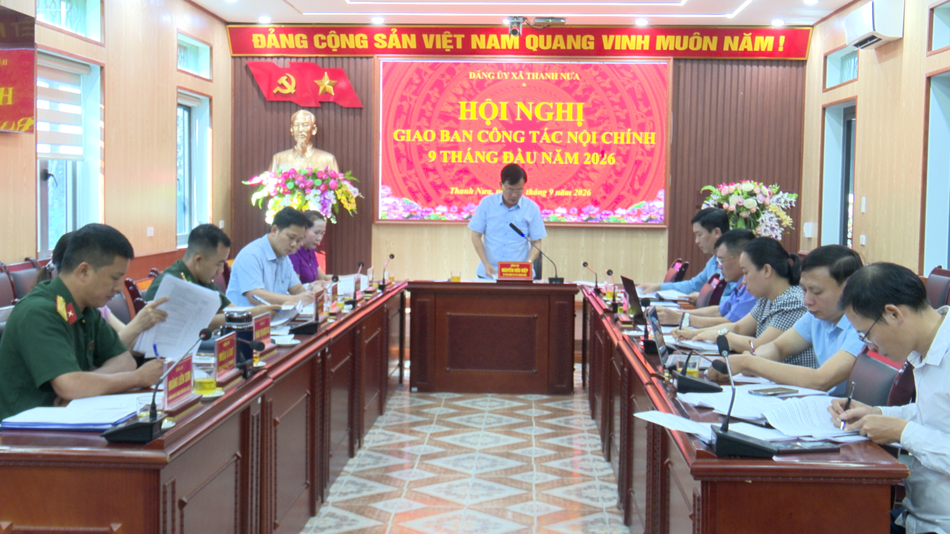 Đảng ủy xã Thanh Nưa giao ban công tác nội chính 9 tháng đầu năm 2026