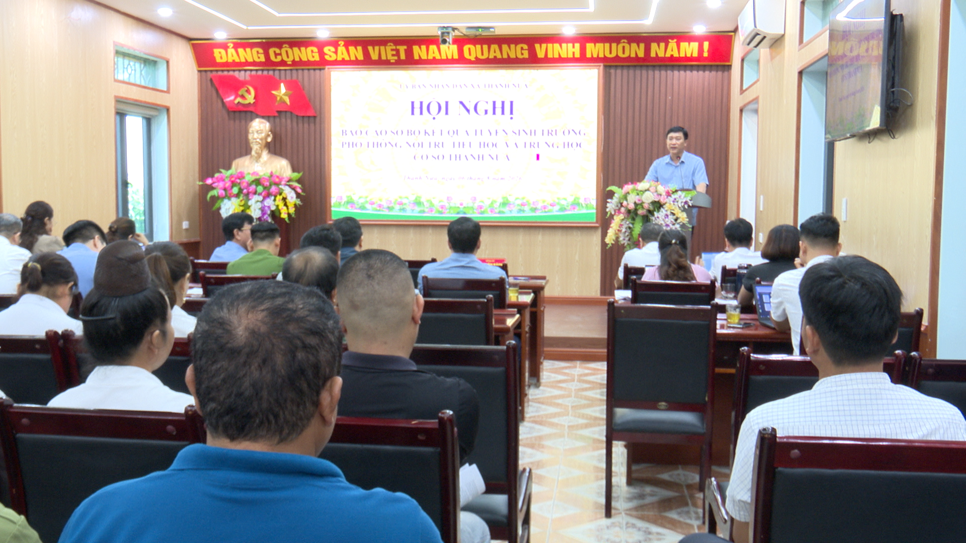 Xã Thanh Nưa tổ chức Hội nghị báo cáo kết quả tuyển sinh tại Trường Phổ thông nội trú tiểu học, trung học cơ sở Thanh Nưa