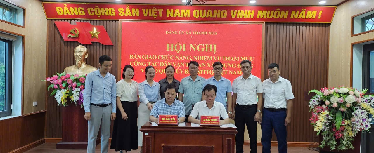 Ủy ban mặt trận tổ quốc Việt Nam xã Thanh Nưa tiếp nhận bàn giao chức năng, nhiệm vụ tham mưu về công tác dân vận