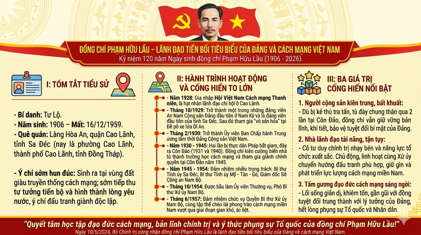 Đồng chí Phạm Hữu Lầu, Lãnh đạo tiền bối tiêu biểu của Đảng và Cách mạng Việt Nam