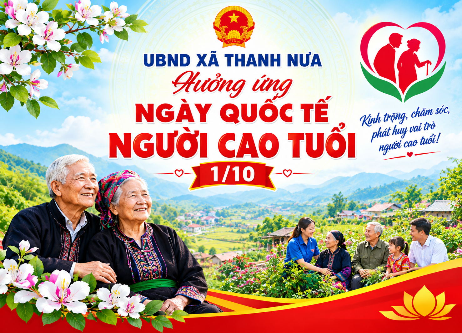 UBND xã Thanh Nưa hưởng ứng Ngày Quốc tế người cao tuổi 1/10
