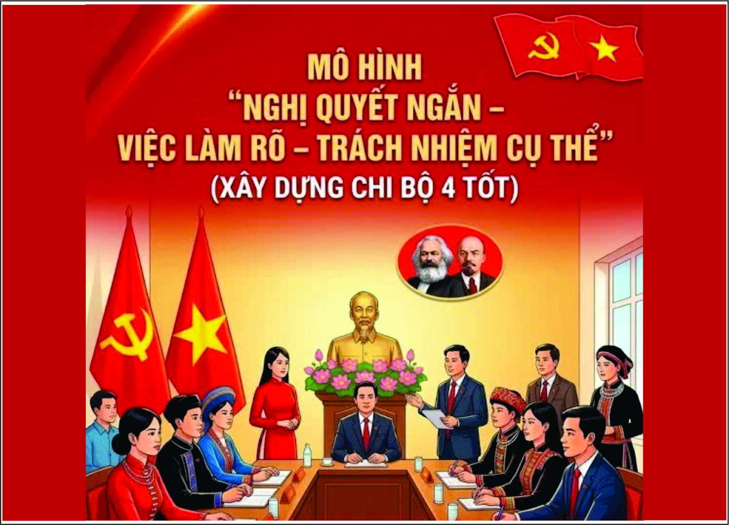 Mô hình nghị quyết ngắn - việc làm rõ - trách nhiệm cụ thể