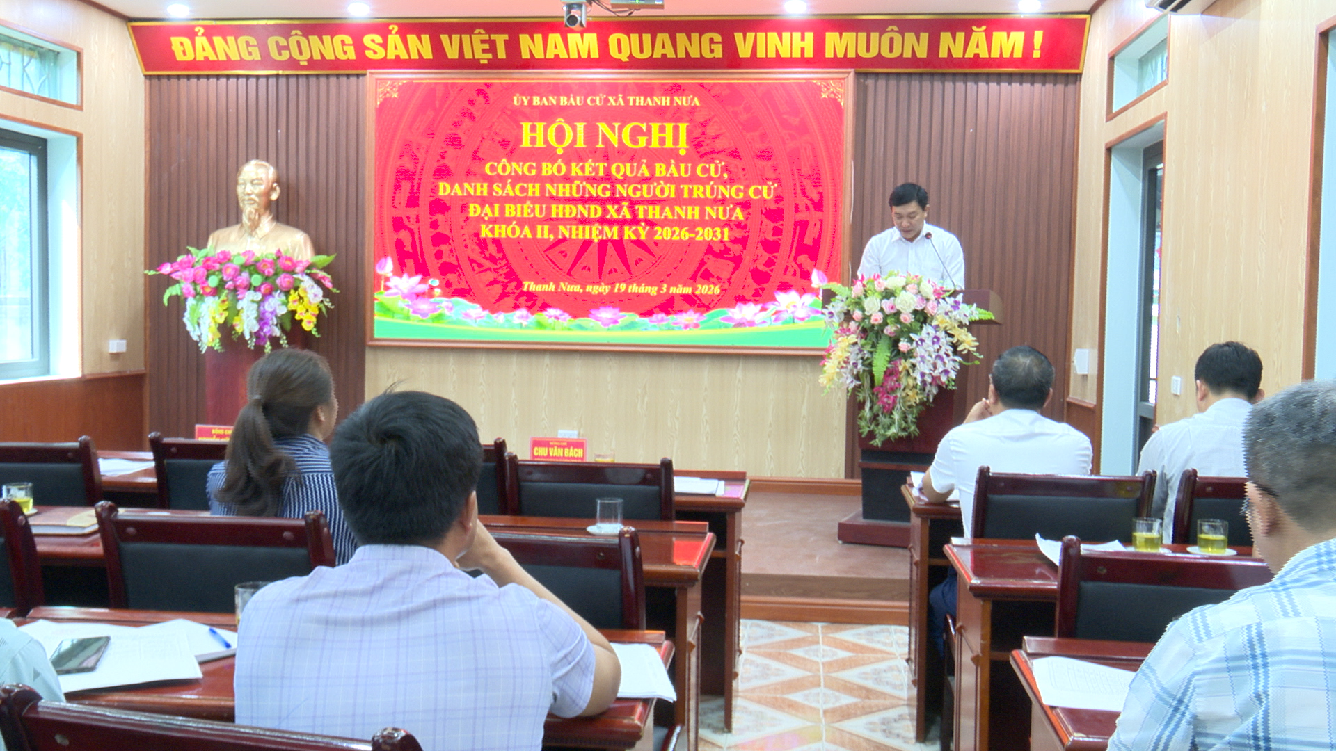 Ủy ban Bầu của xã Thanh Nưa công bố kết quả bầu cử